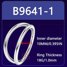 1 Piece Of Double Hoop Earrings, Suitable For Pierced Nose Ring/Earring/Lip Ring/Belly Button Ring Piercing Jewelry 18K Gold-Plated Hypoallergenic Lightweight Silver Double Earrings Punk Style Cartilage Helix Tragus Piercing - Silver - View 13