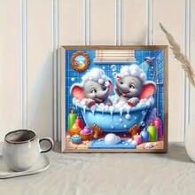 Diamond Painting Kit, Bathing Elephant, Frameless Handcraft Suitable For Home And Office Wall Decor, Multi-Size - Multicolor - View 4