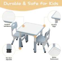 Height Adjustable Table And 4 Chair Set With Storage Box – Graffiti Design Activity Table With Non-Slip Legs For Boys And Girls Ages 2-10, Perfect For Daycare, Classroom And Home