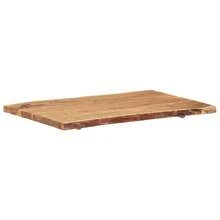 vidaXL Table Top  Natural Wood  Solid Acacia Wood  39.4 X 19.7-23.6 In  Durable  Solid Wood Table Top  Rectangular  Rustic  Dining Room Table  Acacia Wood Table  Rustic Wooden Tabletop - Brown - View 9