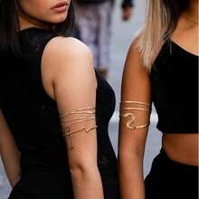 4件套女士臂环手镯套装，简约可调节螺旋臂环 - A0021T-2 - 查看 2