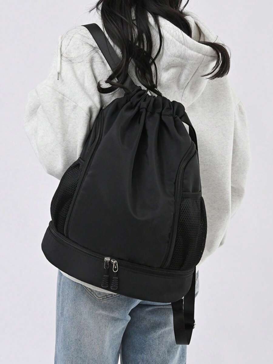 SEYATULLH Sports Yoga Fitness Backpack Large Capacity Sports Gym Yoga Fitness Drawstring Backpack Outdoor Sports Men And Women Basketball And Football Bag