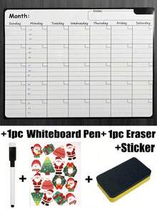 Calendario magnético de pizarra blanca para refrigerador, planificador familiar mensual, pizarra magnética, calendario de pizarra magnética, decoración de cocina, planificador mensual para refrigerador, accesorios de refrigerador para cuadro de tareas y planificación de menús (varios tamaños)