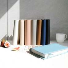 1件定制韩国PU皮革书套，个性化书签，简约纯色笔记本皮套，可替换封面，家用办公两用，办公装饰 - 彩色 - 查看 3