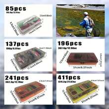 411/241/196/137/85pcs Multi-Functional Fishing Lure Set, Includes Storage Box, Soft Lures, Spoon Lures, Fish Hooks, Hard Lures And Other Fishing Accessories, Made Of Durable PVC And Stainless Steel, Suitable For Freshwater And Saltwater, All Seasons