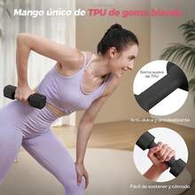 Mancuernas Ajustables para Mujer, 4 in 1 Set de Mancuernas, 2.5kg*2 Juego de Aancuernas de Peso Libre, Cada Una de 2 kg, 3 kg, 4 kg, 5 kg, con de Goma de ABS y Guantes para Ejercicio en Casa - Negro - Ver 10