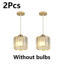 Modern Luxury Crystal E27 Pendant Light, Suitable For Dining Room, Bar, Kitchen, Bedroom, Bedside, Hallway, Staircase, Dressing Room, Bathroom - Gold - View 9