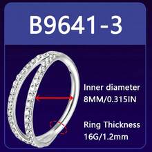 1 Piece Of Double Hoop Earrings, Suitable For Pierced Nose Ring/Earring/Lip Ring/Belly Button Ring Piercing Jewelry 18K Gold-Plated Hypoallergenic Lightweight Silver Double Earrings Punk Style Cartilage Helix Tragus Piercing - Silver - View 21