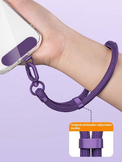 Adjustable Anti-Lost Anti-Drop Phone Lanyard Strap, New Smart Phone Wrist Strap Accessory, Anti-Theft Woven Phone Leash, Premium Phone Charm, Purple/Black, Durable, Suitable For Outdoor Sports, Running, Carrying Baby, Birthday Gift For Family And Friends
