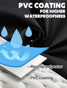 Anyoo - Poncho impermeable para la lluvia, ligero, reutilizable, para senderismo, con capucha, para actividades al aire libre - Negro F - Ver 6