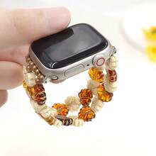 Fashion Maple Leaf Elastic Strap Band Compatible With 38/40/41mm And 42/44/45/49mm Series 9/8/7/6/5/4/3/2/1, Stretchy Bracelet Replacement Band, Designed For Women And Girls