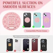 Soporte de teléfono con ventosa, accesorio de agarre de teléfono móvil de 5,5 cm (2,17 pulgadas) con fuerte adhesivo de succión, soporte de silicona para selfies y videos