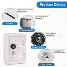 Safe Box Small Safe Small Safety Box,7.1*4.7*3.9inch Money Safe,Lockable Key Money Bank Safe Secure Your Savings Combination And Key Money Bank Safe,Metal Currency Money Box