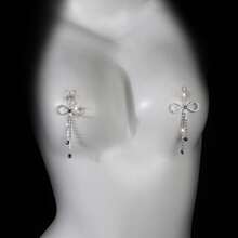 2pcs New Luxury Bow Tassel Chest Decor Pendant, European & American Fashion Nipple Ring, Nipple Piercing-Free Party Intimate Accessory