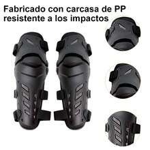 2 Piezas Rodilleras especiales para motociclistas diseñadas para proteger las rodillas y espinillas de lesiones en caso de caídas o impactos, gracias a su carcasa rígida externa de policarbonato y acolchado interno de espuma de alta densidad debido a su articulado diseño permite la flexión natural de la rodilla y sus correas ajustables de  ayudan a un ajuste más  y libre para adaptarse a diferentes tamaños de adultos. Tienen gran absorción de impactos y evitan daños mayores en caso de accidentes. Siempre usa tu equipo de  - Negro - Ver 2