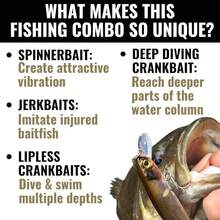 Lunkerhunt - Crankbaits de Buceo Profundo para Pesca de lubina (Paquete de 4) |   Kit de señuelos de Pesca de Agua Profunda Anzuelo Duro para Agua Salada - Paquete de 4 aguas profundas - Ver 7