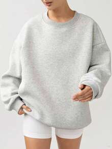 YZMJAFU 1 hanorac gros pentru femei, culoare solidă, cu pulover, hanorac gros pentru exterior, pentru alergare, fitness, drumeții, stil stradal - alb - Vizualizare 9