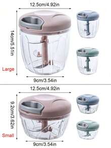 1 件，16.91 / 30.43 盎司方便、快速、耐用的手动厨房工具，手动绞肉机、蒜蓉切碎机、旋转洋葱压碎机、蔬菜切割机、创意水果切碎机、绞肉机，易于烹饪，处理厨房食材的好帮手 - 彩色 - 查看 7