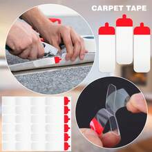 6/60/120pcs Double Sided Tape Heavy Duty Nano Reusable Transparent Tape Traceless Washable Mounting Tape, Strong Adhesive Strips Sticky Tape For Carpet,Photo Walls,Household,Crafts,Decor