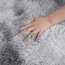Runner Rug For Bedroom 2x6 Feet Soft Shaggy Area Rugs Fluffy Carpet For Hallway Bedside Upgrade NonSlip Shag Plush Rug For Dorm Living Room TieDyed Light Grey - 2' x 6' (Runner) + Tie-dye Abu-abu Muda - View 5