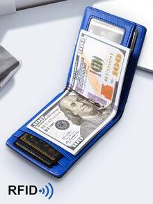 BATSIOE Carbon Fiber Texture/Flat Weave Men's Wallet US Dollar Clip RFID Blocking Multi-Card Slots Large Capacity Portable Billfold For Men Money Wallet Mini Wallet Purse Wallet Card Wallet