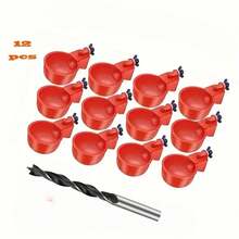 16pcs Chicken Feeder Bowls With Drill Bits, Automatic Duck & Bird Waterer, Poultry Feeder With Drill And Stand, Self-Stopping Integrated Design, Some Accessories In Random Colors. Although The Drill Bits Are Wrapped In Paper, Please Still Be Careful When Unpacking To Avoid Scratching Your Hands. - Multicolor - View 16