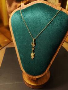 1pc Fashionable Stainless Steel Arrow Pendant Necklace, Arrow Symbol Pendant Necklace, Gift For Friends & Lovers, Suitable For Daily Wear