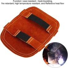 Escudo de Mano de Soldadura, Guantes de Soldadura Escudoérmico Cuero de Vaca Dividido Almohadilla de Mano de Soldadura Trasera Aluminizada para Caldera Industrial, Fundición de - 1 - Ver 4