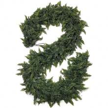 Corona de 72 pulgadas de ciprés y cedro - Resistente a los rayos UV, no se desvanece, verdor artificial realista, adecuada para coronas navideñas, decoración de mesa de Acción de Gracias, decoraciones de otoño, elegante decoración del hogar - Decoraciones navideñas de plástico para la decoración de la habitación en invierno