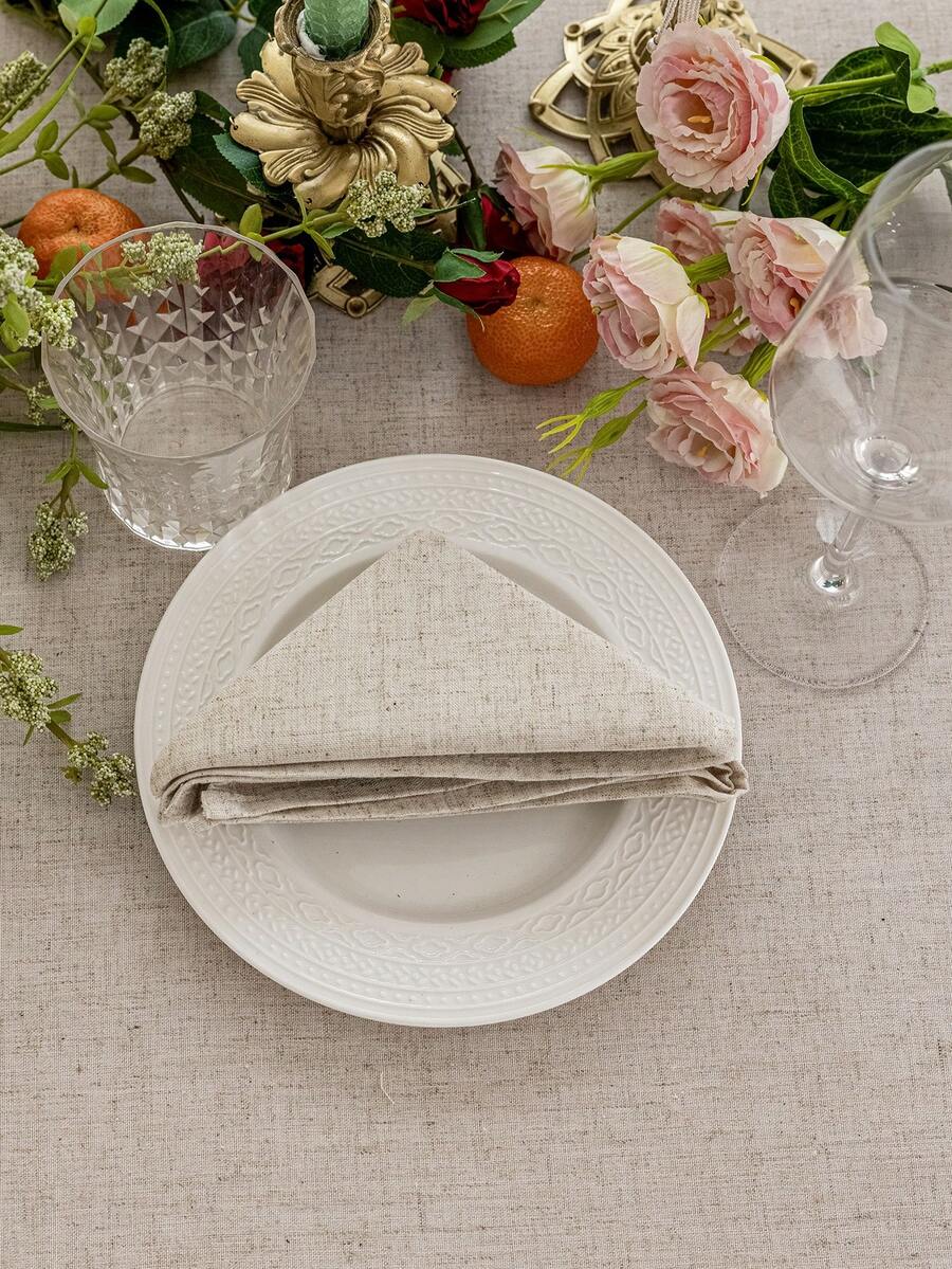 6pcs Reusable Linen Dinner Napkins, Square Washable Cloth Napkins Suitable For Meals, Parties, Weddings, Holidays And Daily Use