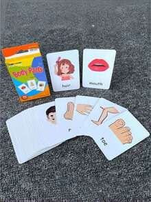 Bộ 36 thẻ học tiếng Anh giáo dục sớm, bao gồm màu sắc, thời gian, hình dạng, động vật, trái cây, rau củ, bộ phận khuôn mặt, thực phẩm, thẻ học nhiều màu sắc, công cụ giáo dục trực quan cho trường học, học sinh, văn phòng phẩm, đồ dùng học tập, trở lại trường, quà tặng Giáng sinh, công cụ giáo dục gia đình - Nhiều màu - Xem 3
