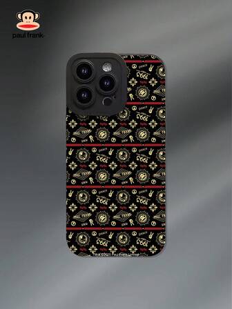 Paul Frank-licensierat Monkey Eye svart telefonskal, stötsäkert kameraskydd i hela kroppen, ny design kompatibel med iPhone 13/14/15/16/17 Pro Max