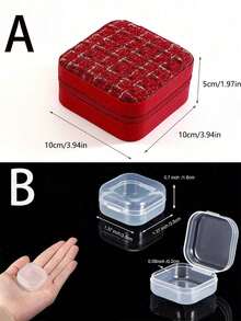 1pc Travel Jewelry Storage Box, Jewelry Storage Box, Jewelry Storage Box, Double Layer Zipper Closed Portable Multi Functional Storage Box, Rectangular Desktop Storage Box, Dustproof Jewelry Storage Box, Multi Functional Jewelry Storage Box, Dressing Table Jewelry Storage Box, Multi Compartment Travel Jewelry Display Box, Necklace Earring Bracelet Storage Box, Gift Storage Box, Minimalist Travel And Home Jewelry Box, Bedroom Storage Box