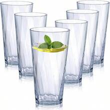HONGBOLI Vasos de plástico irrompibles juego de 6 vasos irrompibles vasos de vidrio de plástico vasos de plástico de 20 oz. apto para lavaplatos transparente 20 onzas - Por supuesto - Ver 1