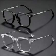 1 par de gafas de hombre con montura metálica cuadrada y de estilo retro moderno, multicolor, adecuadas para computadora, oficina, decoración, estudio de estudiantes, lectura, anti-luz de teléfono, reuniones de negocios, correr, juegos y conducir