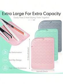 Portable Silicone Heat-Resistant Pad, Straightener, Curling Iron Insulation Pad, Anti Slip And Heat-Resistant Pad, Travel Styling Tool For Travel Dressing Table, Travel Case For Hairdressing Tools - Heat-Resistant Pad, Straightener Pad, And Curling Iron Sleeve