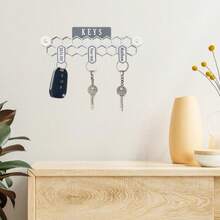 Personalised Key Holder, Key Hook Rack, Key Holder With Hooks, Personalised Keys, Key Holder For Wall, Custom Key Rail, Custom Key Rack - White & Bright Pink - View 5