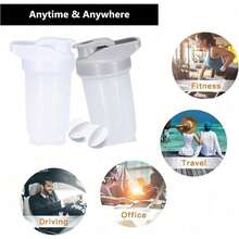 2-Pack 300ml Protein Shaker Bottles With Stainless Steel Mixing Ball, Leakproof Gym & Travel Water Bottle For Protein Shakes, Smoothies & Coffee, Easy-Clean Design With Carry Loop, Durable & Odor-Resistant, Perfect For Fitness Enthusiasts & Active Lifestyles - 04-灰色+白色 - 查看 5