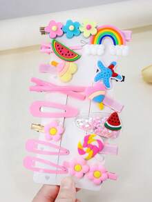 975件/套 女孩及青少年基础彩色发饰套装，包括发圈、发夹、发卡、发卡，适合日常使用和送礼。 - 彩色 - 查看 7