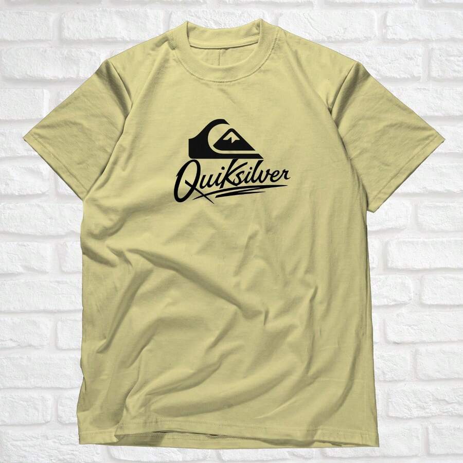 Quiksilver Basic Casual T-Shirt - Màu be - Xem 1