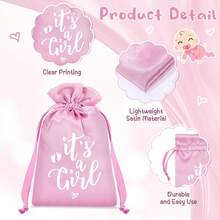 10/20 piezas Bolsas de regalo de satén con cordón "Es un niño", decoraciones unisex para baby shower, suministros para fiestas, regalos para invitados de baby shower, revelación de género, favores de fiesta de baby shower, mamá de niño, embarazo, despedida de soltera, 1er cumpleaños, primer cumpleaños, artículos esenciales para bebé, rosa, anuncio de bebé, anuncio de embarazo - Multicolor - Ver 7