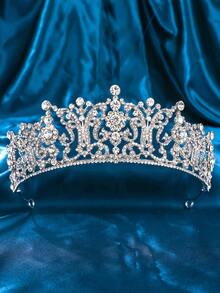 1pc Bridal Crown Headpiece Lady For Princess Evening Gown Styling Elegant Rhinestone Hair Hoop Zinc Alloy Hair Ornament Suitable For Spring Summer Autumn Tiara Costume Crown Hair Garland Hair Vine Tiara Crown Wedding