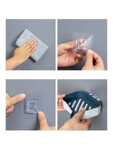 1 Stück Kunststoff Doppelschicht Seifenhalter, Wandmontage ohne Bohren, Abtropfschale für Seife, abnehmbar mit Selbstklebend, für Küche, Badezimmer, Toilette