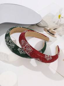 1 Stück Weihnachtsparty Dekoration lässiger Schneeflocken Haarreif komplett mit Strass, Schönheit, Haarband, Haarreifen für Frauen