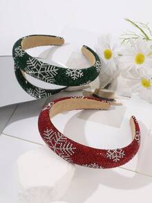 1 Stück Weihnachtsparty Dekoration lässiger Schneeflocken Haarreif komplett mit Strass, Schönheit, Haarband, Haarreifen für Frauen