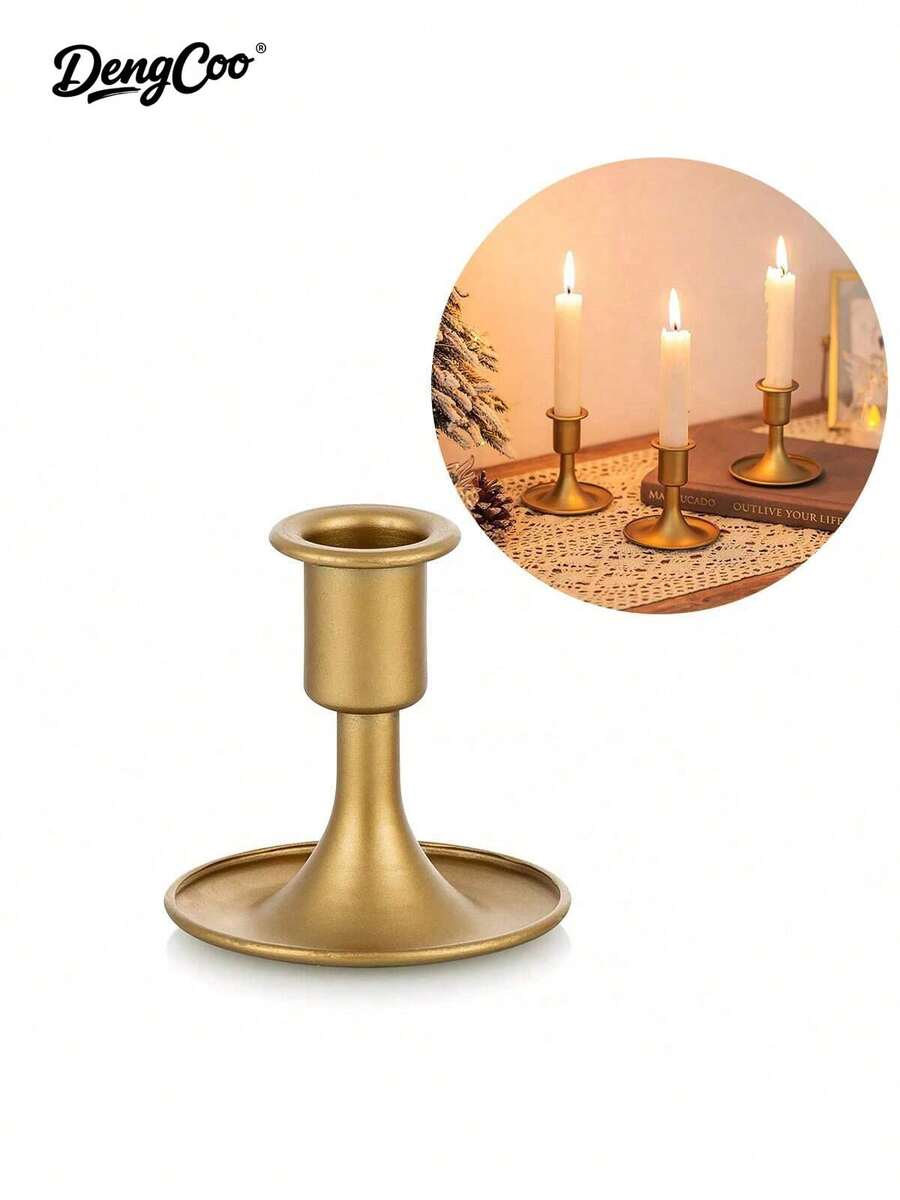 Dengcoo 1 pezzo Portacandele decorativo, Portacandele retrò, per tavoli da pranzo, Luce romantica delle candele, Accessori per la cena