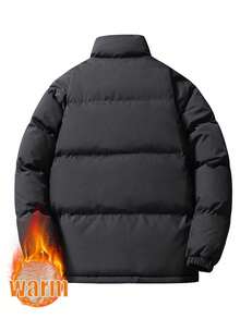 Herbst/Winter Thermisch gefütterter Steppmantel für Herren, Stehkragen, windundurchlässig, warm