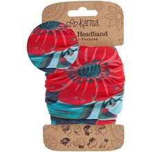 Karma Gifts - Diadema ancha, teñido anudado arcoíris(Azul Floral) - Tipo 12 - Ver 6