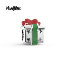 Manyilus Manyilus Original Schmuckanhänger Perlen - Weihnachts-Charm-Kollektion: Weihnachtsgeschenkbox-Charm, Weihnachtsmann-Charm, Weihnachtskranz-Charm, Weihnachtsstrumpf-Charm, Winter-Camping-Charm, Stern & Herz zusammenpassende Charms. Anhänger-Perlen-Charms für Schmuckherstellung, Armband-Anhänger. Geeignet für Armbänder, Armreifen.