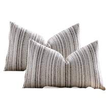 1 件/2 件波西米亚风抱枕套 18x18 英寸，农舍装饰条纹方形枕套雪尼尔簇绒枕套，中性色调枕套，适用于客厅沙发床 - 米色 - 查看 12